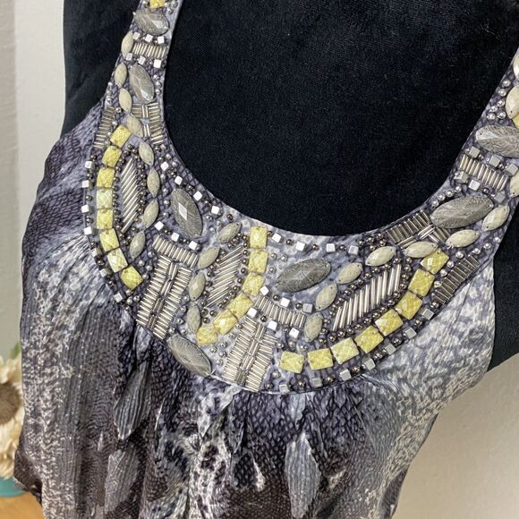 Silk Snakeskin Beaded Halter - BEBE - Small - Picture 5 of 5